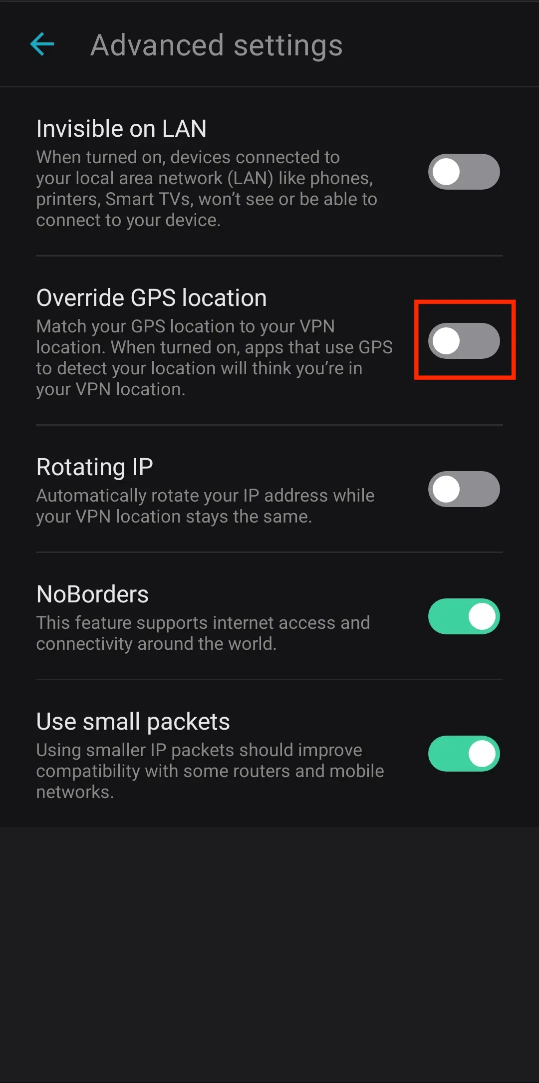 surfshark override gps location