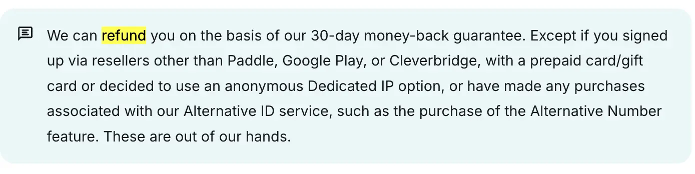 surfshark refund policy