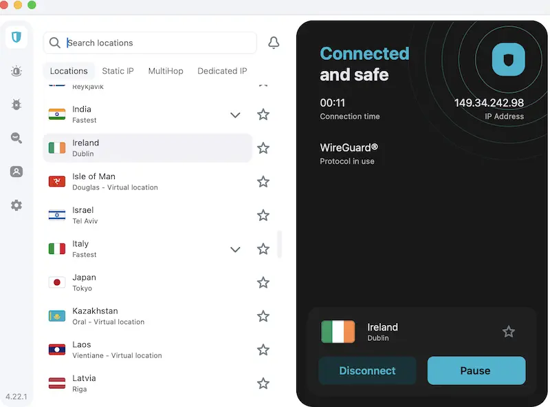 surfshark ireland server