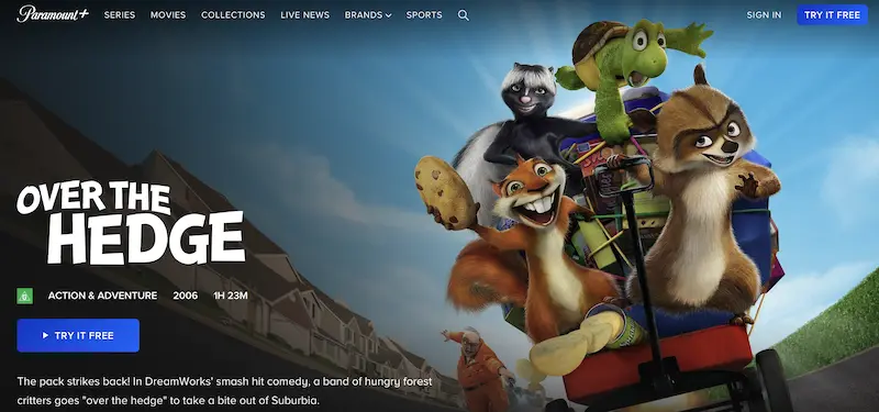 watch over the hedge online