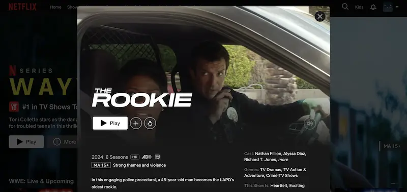 watch the rookie on netflix